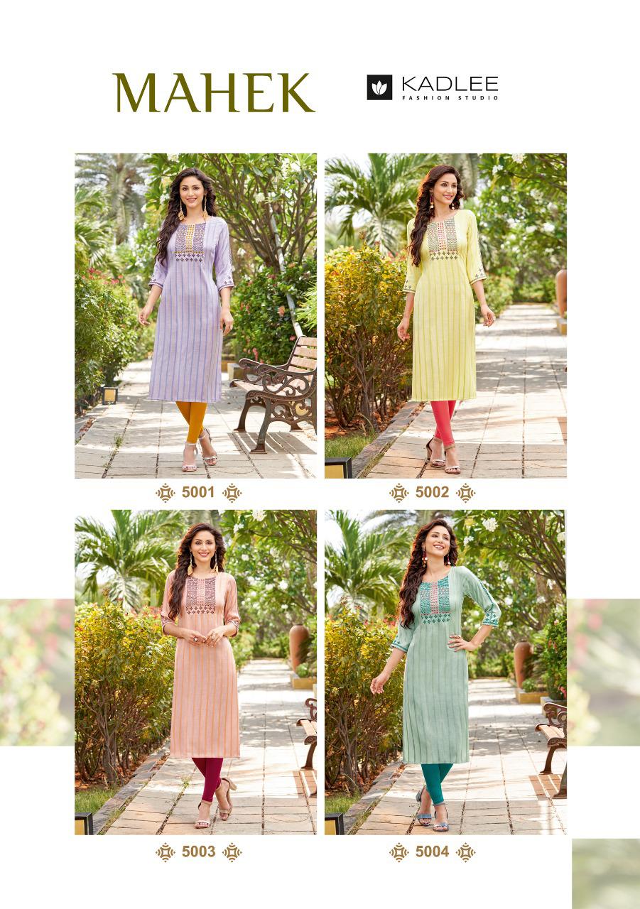 Kadlee Mahek Rayon Designer Fancy Wear Latest Kurti Collection